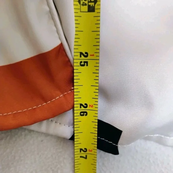 White Mark Geometric Pajama Set - Black, White, Orange - Picture 12 of 14